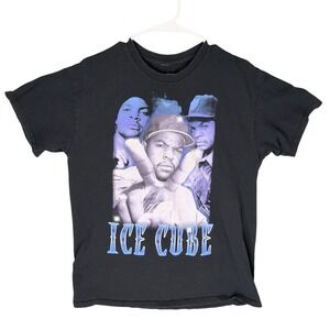 Ice Cube Graphic T-Shirt Mens Large Black Excellent Hip Hop Rap Streetwear Tee